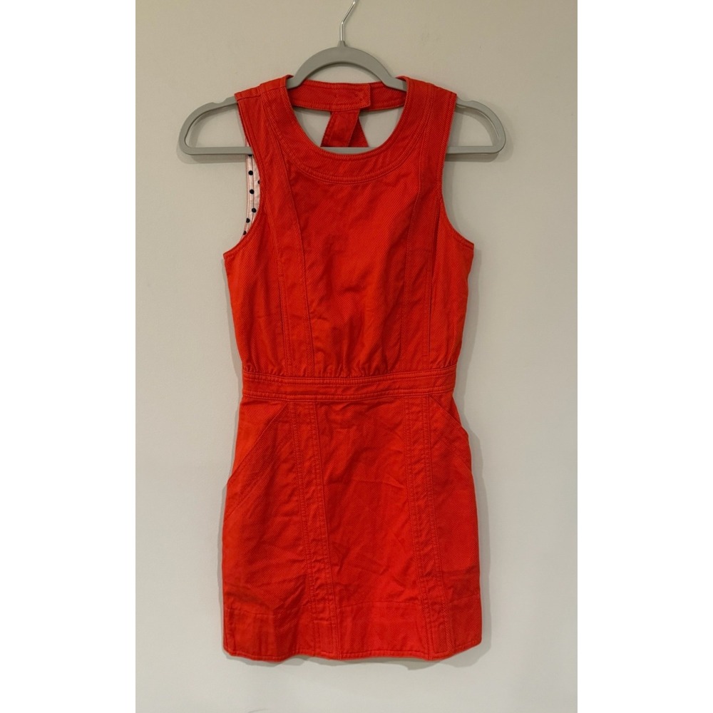 Marc by Marc Jacobs Orange Polka Dot Open Back Sleeveless Dress Size 0